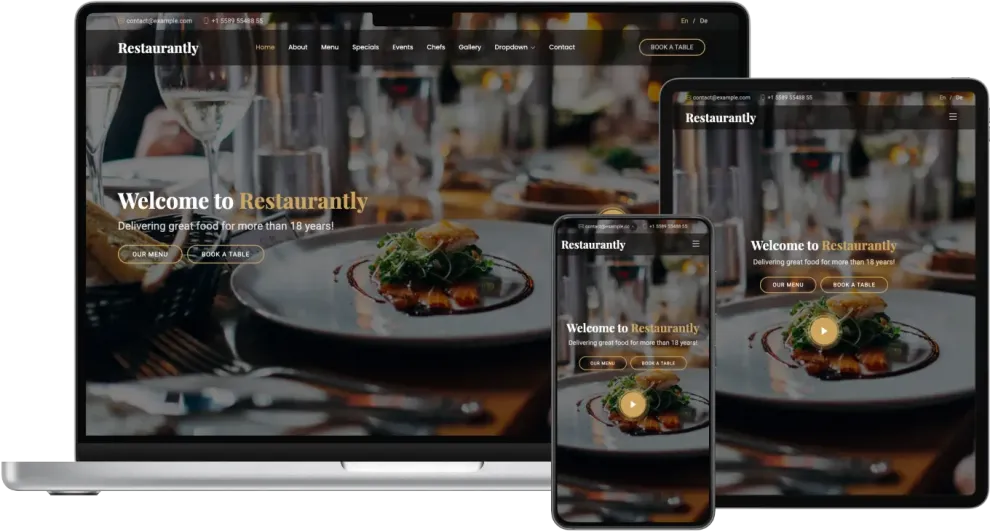 Restaurantly - Restaurant Website Template